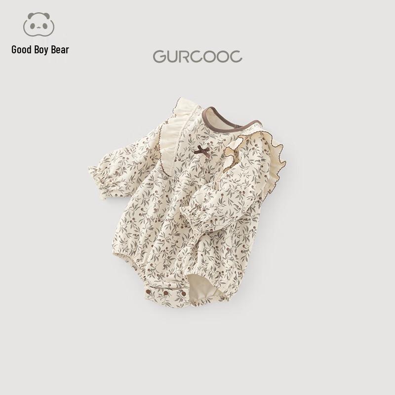 Guaiqi Bear Infant Girl's Long-Sleeve Cotton Bodysuit