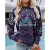 Women's Casual Hoodie Ethnic Western Style Print Sweatshirts Long Sleeved T-shirt O Neck Hoody Women Hoodies Female Autumn Tops