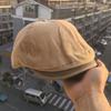 Vintage Duck Tongue Beret Female Hundreds of Obvious Face Small Forward Cap Corduroy Warm Newsboy Painter Cap Duck Tongue Beret