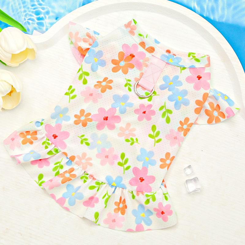 Ice Silk Big Dog Dress Spring Summer Dog Cat Pet Cat Clothes Dog Supplies Small Medium Large Dog Golden Retriever