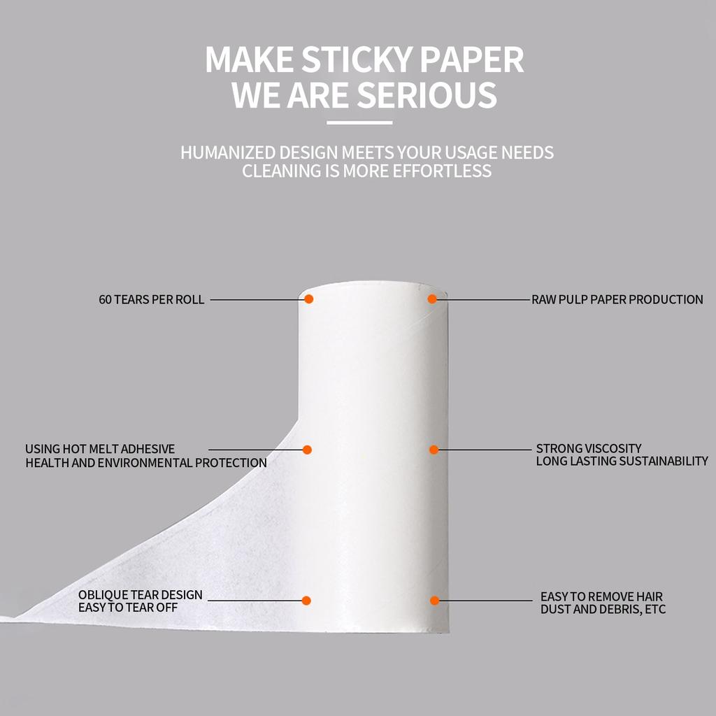 Adhesive Roller Paper Adhesive, Detachable Paper Replacement Paper Core, 8pcs