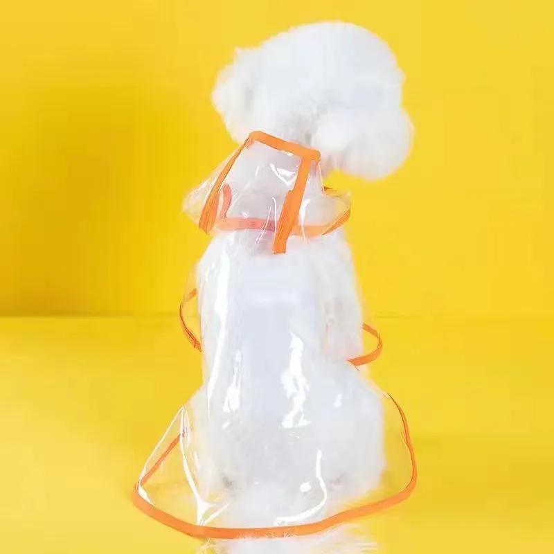 Прозрачный плащ для собак и щенков, дождевик с капюшоном для домашних животных, водонепроницаемая куртка, одежда из мягкого ПВХ, дождевик для маленьких собак, дождевик для щенков, пончо от дождя