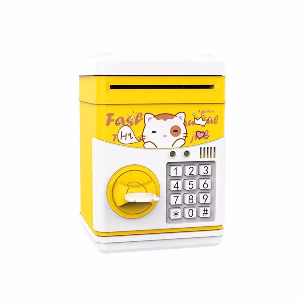 Piggy Bank With Voice Multifunction Cartoon Coin Saving Jar Electronic Children Smart Deposit Box School Student Toys  Pink