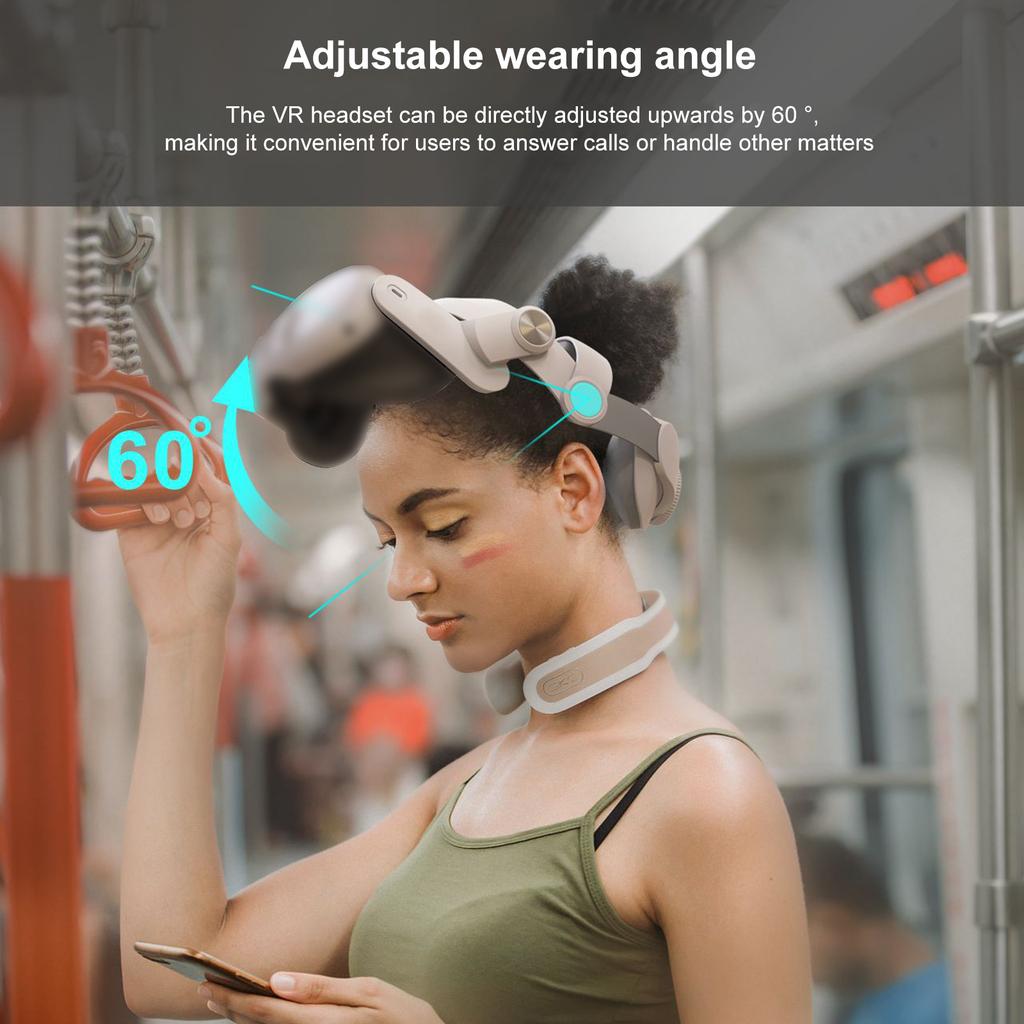 Ремешок на голову, совместимый с гарнитурой Meta Quest3 VR, 5000 мАч, перезаряжаемый, регулируемый на 360 градусов