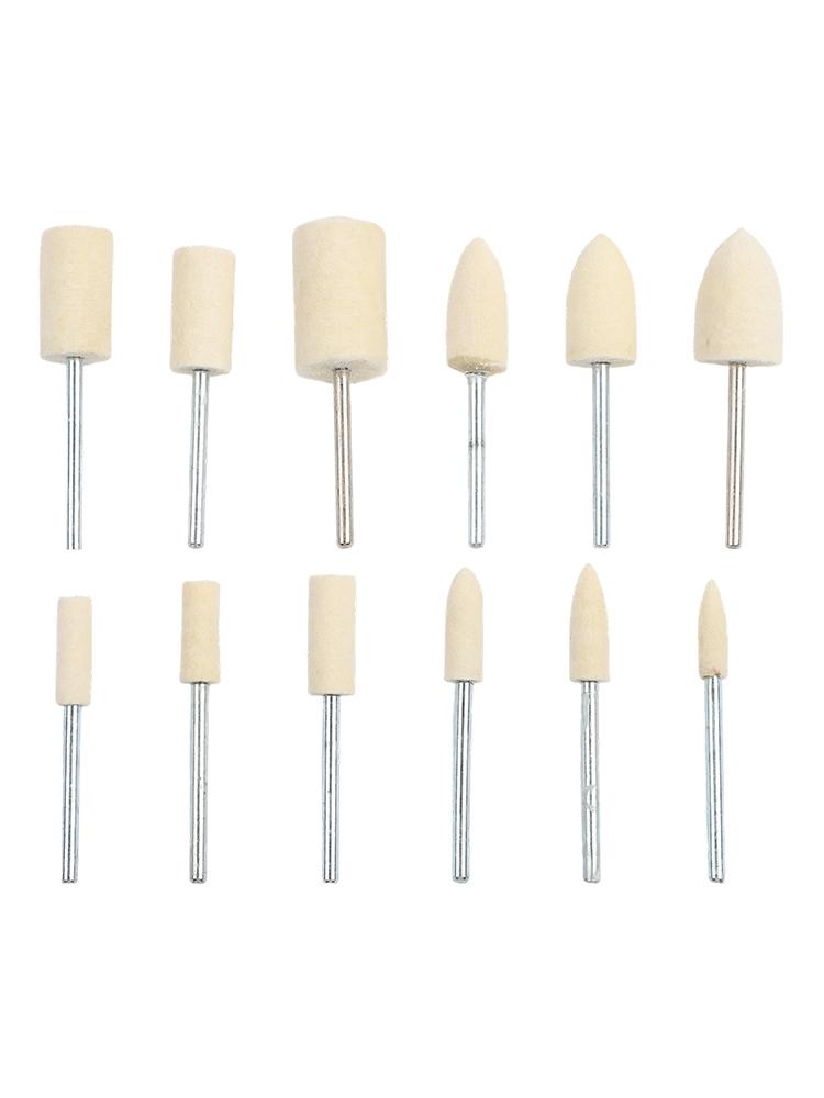 12-piece Variety Wool Polishing Heads Rotary Tool Polishing