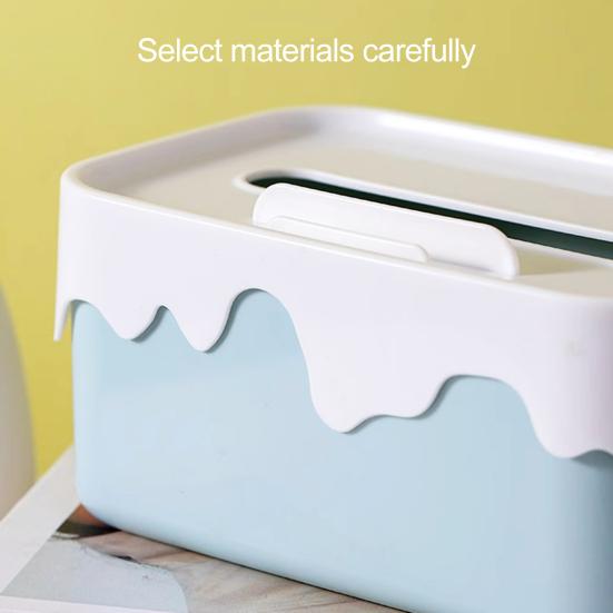 Rectangular Tissue Box Holder with Lid Large Capacity Universal Fit Tissue Container Car Napkin Holder Case