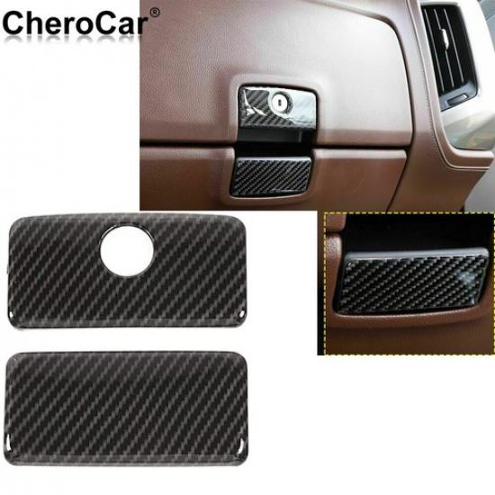 For 14+ Chevy Silverado GMC Sierra Co-Pilot Storage Box Handle Decor Carbon Fibe