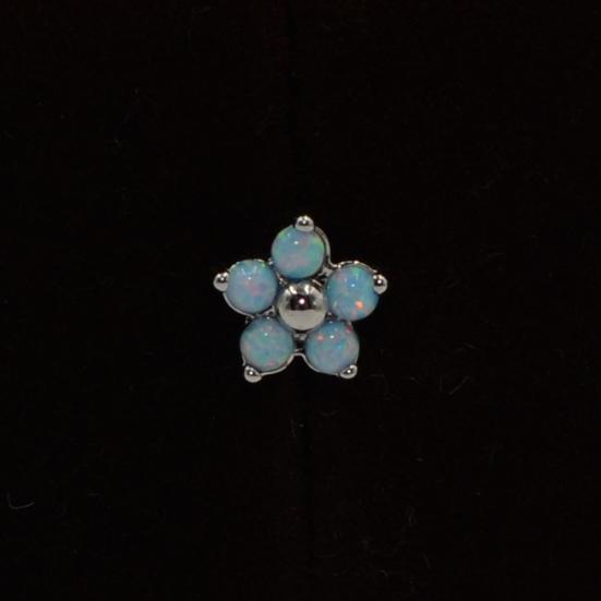 1 шт. женское кольцо из титановой стали с искусственным опалом и цветком губная губа, кольцо-гвоздик для ушей, ювелирные изделия в форме спирали