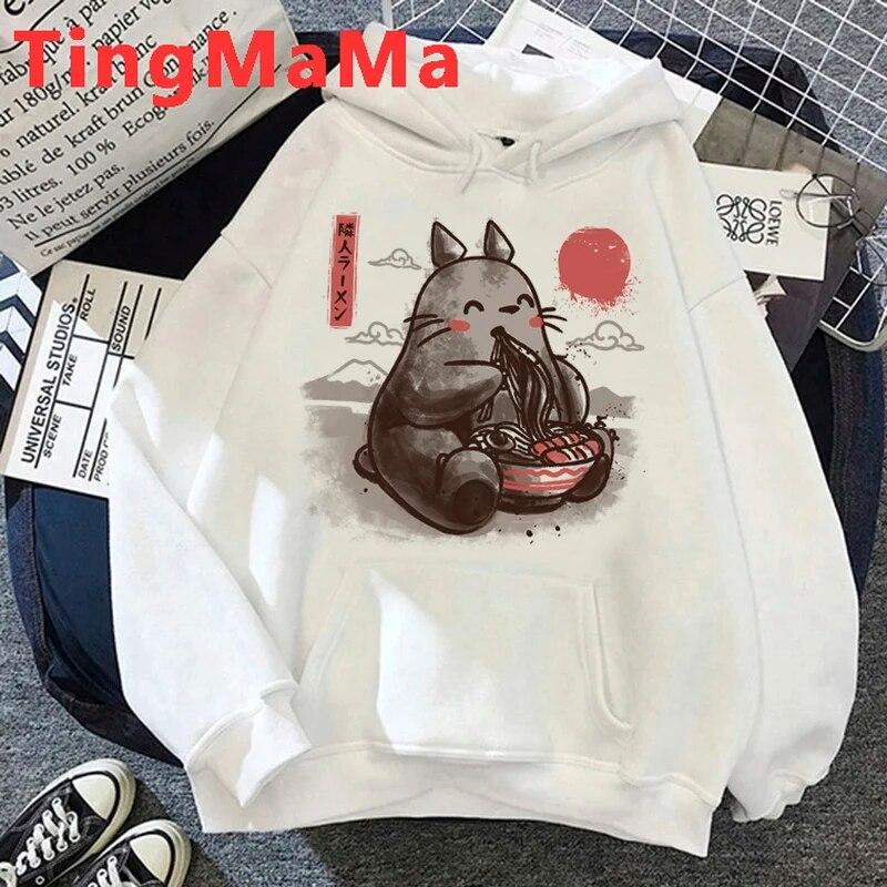 Толстовки с капюшоном из японского аниме, женские толстовки с капюшоном Kawaii Miyazaki Hayao, уличная одежда с рисунком унисекс, толстовки в стиле Харадзюку, женские унисекс