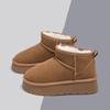 Thick-soled Snow Boots Women's Winter Piled and Thickened 2025 New Short-tube Fluffy Shoes One-pedal Thermal Cotton Shoes Boots