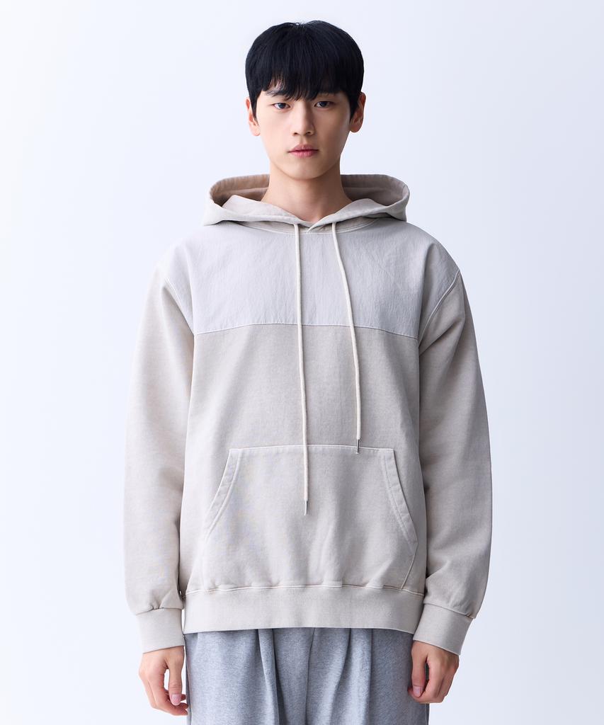 PIGMENT Two-Tone Oversized Hoodie (Beige)