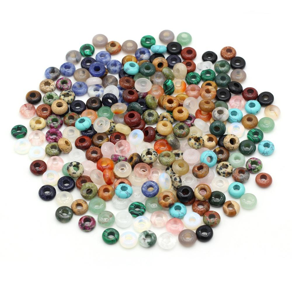 Agates Agates Stone Beads Colorful Lotus Perforated Beads Big Hole Loose Beads Girl Gifts