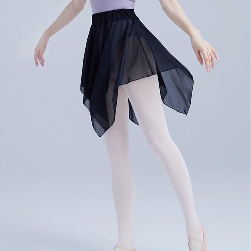 Lightweight Dance Half Skirt Sheer Mesh Latin Dance Skirt Practice Wear Dance Class