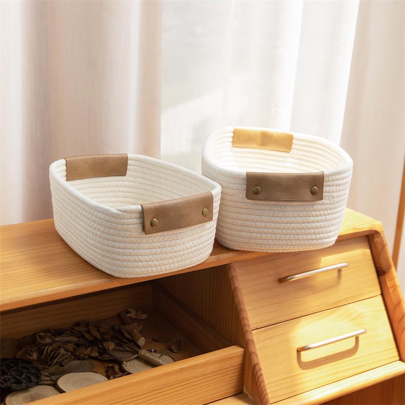 Cotton Rope Woven Multifunctional Storage Basket for Household Items, Snacks, and Sundries