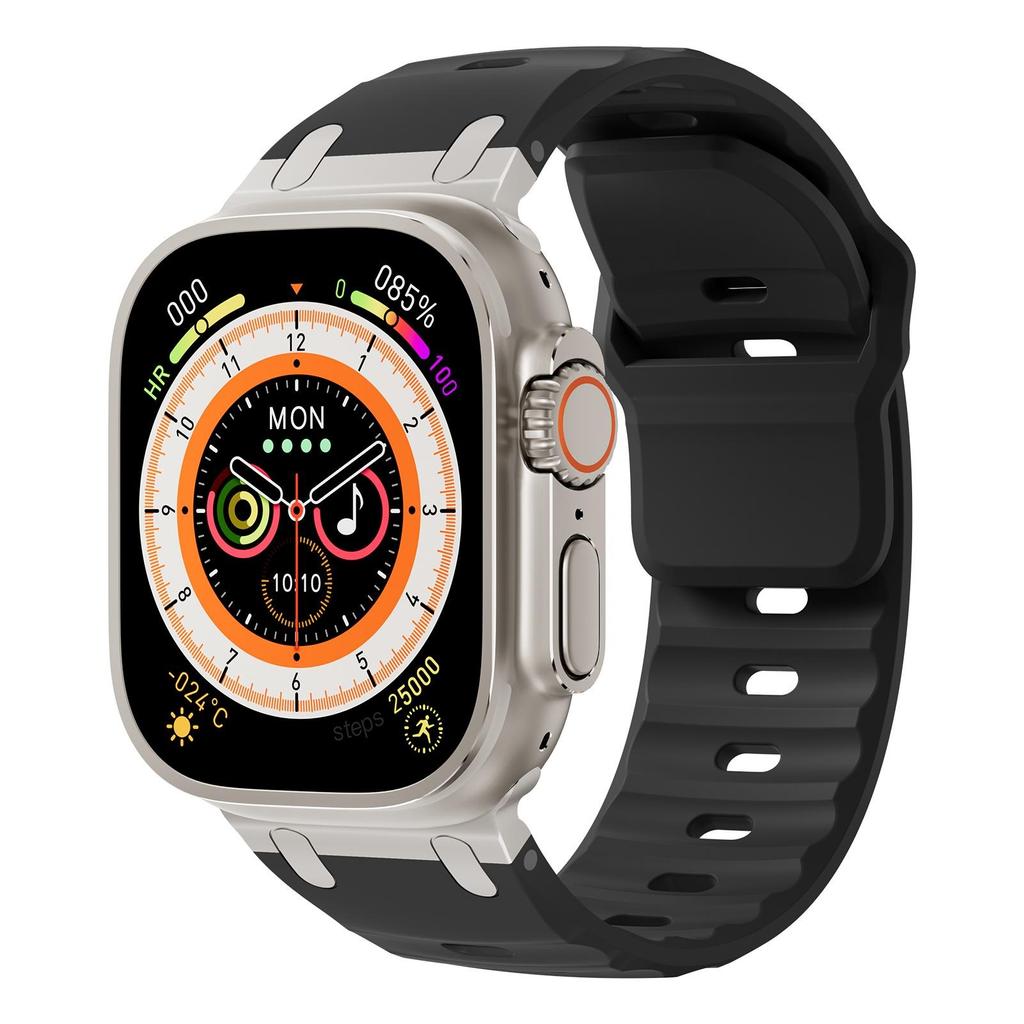 Ремешок для Apple watch ultra 2 ремешок 49мм 45мм 44мм Нержавеющая сталь correas Спортивный Силиконовый браслет iwatch Серии 9 8 7 SE 10 46мм