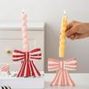 Ceramic Candlestick Decorative Candle Cup Ins Gift Unique Bow Shaped Design Creative Handicrafts Ornaments 3 Colors
