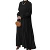 ZANZEA Женские повседневные свободные плиссированные длинные платья с воротником-стойкой