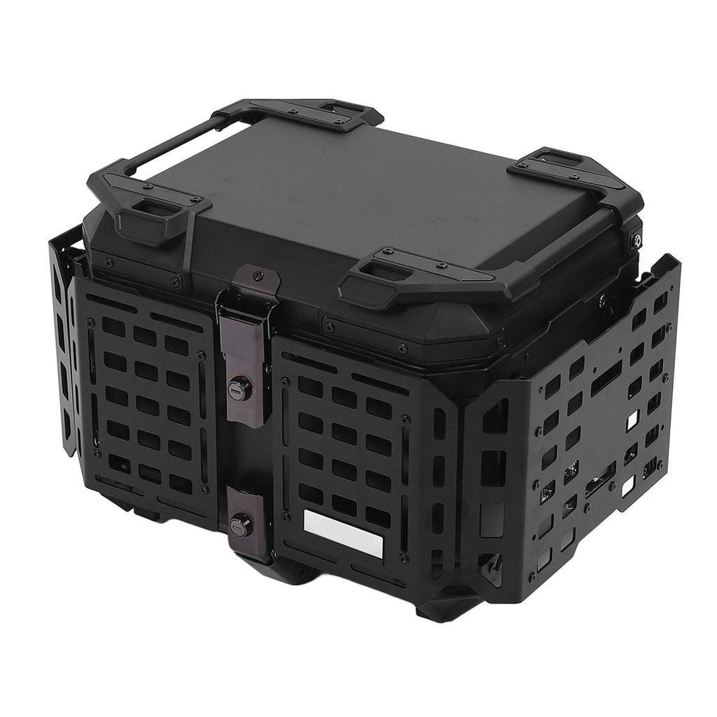 45L Motorcycle Top Case with Security Lock Waterproofing Aluminum Alloy Quick Release Trunk Top Box for Helmet Luggage