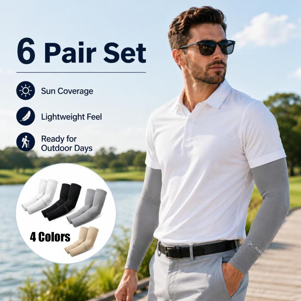 Xiaomi 6 Pairs Summer Cooling Arm Sleeves, High Elastic, Breathable & Ultra-Thin, Quick Dry Sleeves for Outdoor Sports, Unisex