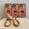 Ремешок с медведем подходит для чехла для телефона iPhone 16. 15promax Полный комплект 14 Матовый XR Улучшенный 13 Чехол с защитой от падений