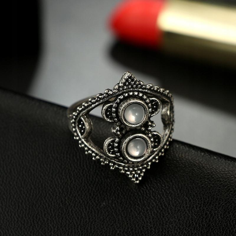 Silver Retro Punk Boho Ring Set 75