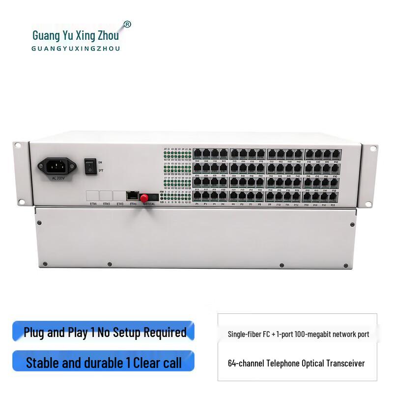 GY-64P1FE 64-Channel Telephone & Ethernet PCM Optical Transceiver