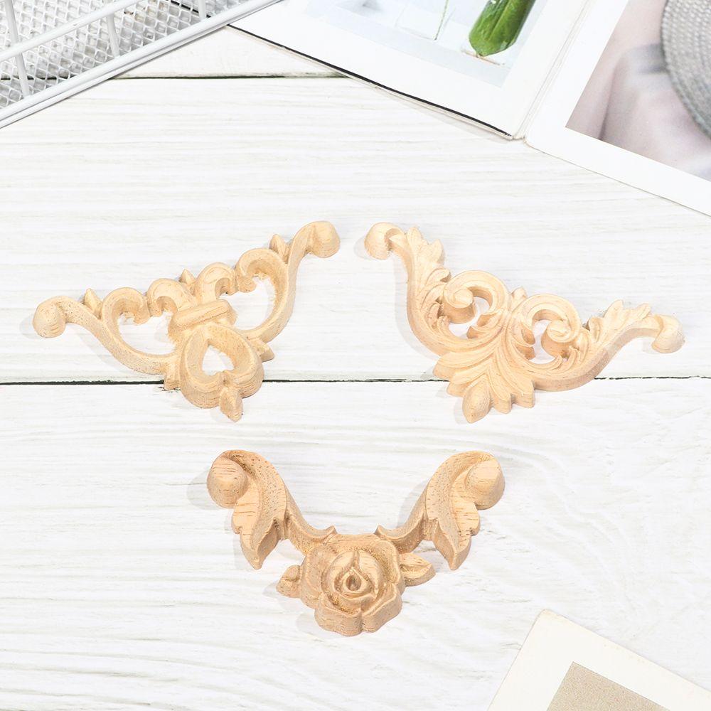 Наклейки Аппликации Аппликация из цельного дерева Угловой цветок Резьба по дереву Мебельная наклейка Деревянная аппликация