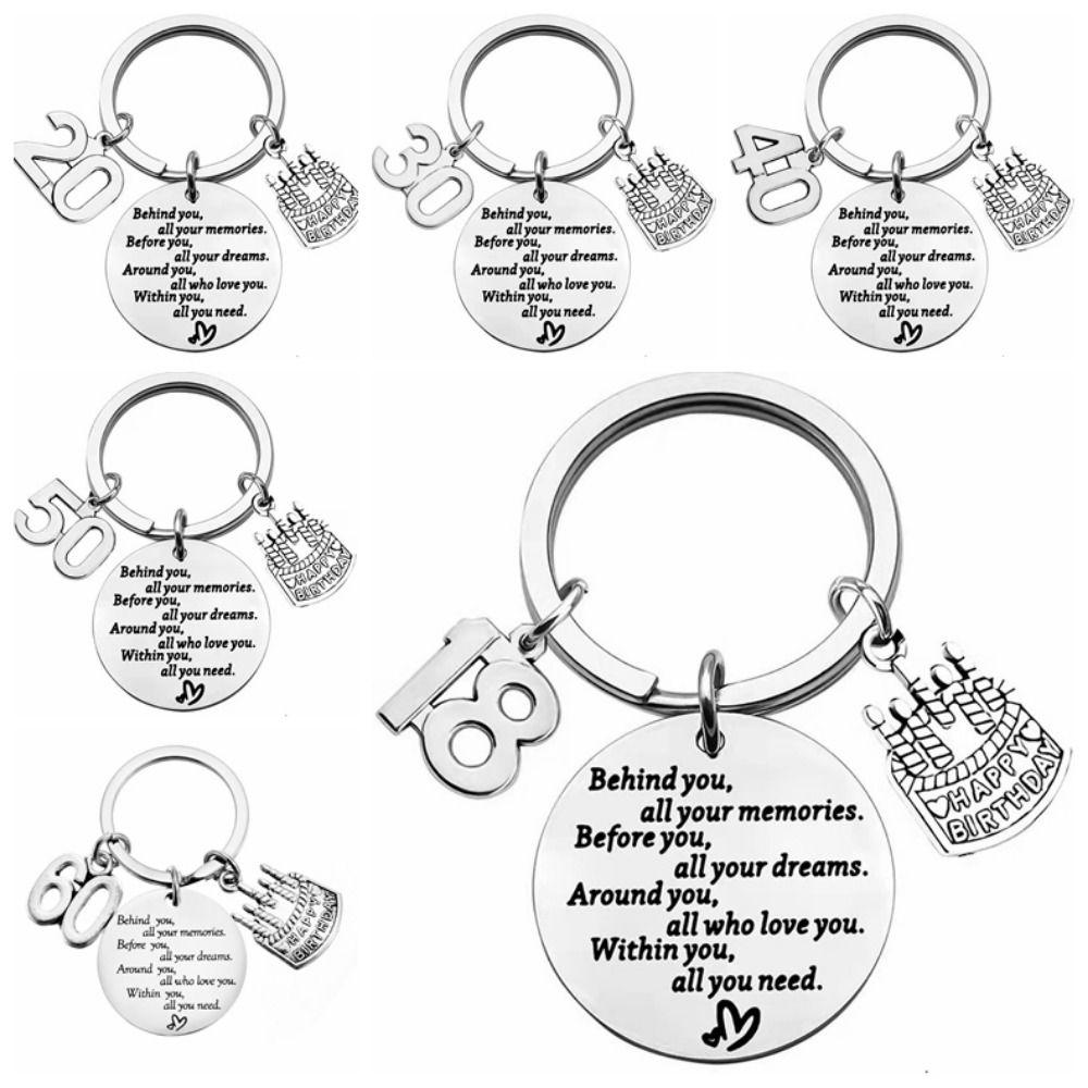 Подвеска в виде торта из нержавеющей стали брелок для ключей на день рождения подарок на день рождения брелок ювелирные изделия