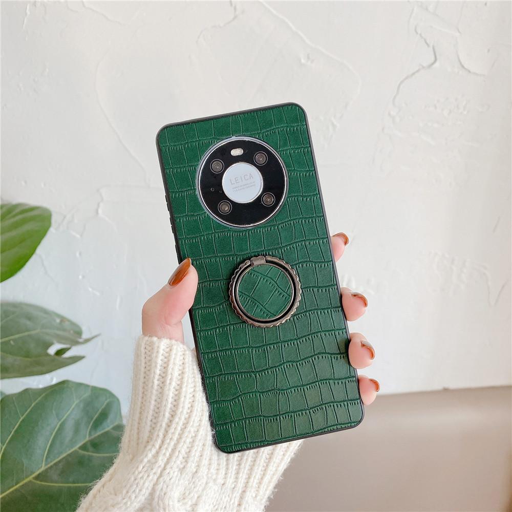 Противоударный чехол с крокодиловым рисунком и подставкой для кольца для Huawei P40 Lite E Samsung A30 iPhone 12