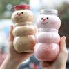 2pcs Party Candy Can Gift Wrapping Bottles Cartoon Cute Christmas Snowman Plastic Bottle Navidad Gifts 500ml