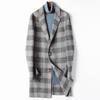 Double-sided Men's Coat Autumn and Winter New Handmade Wool Medium and Long Coat Herringbone Albaka Cashmere Trench Coat