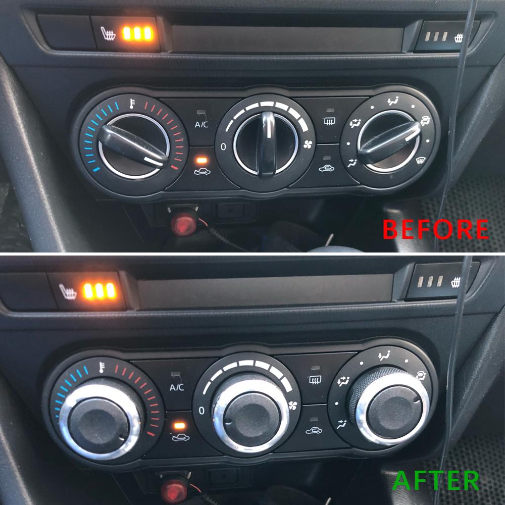 3Pcs Aluminum Alloy Car AC Knob for Mazda 3 M3 2004 - 2013 Air Conditioning Heater Control Switch Button Knobs Accessories