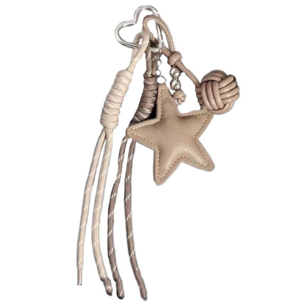 Hanging Five Pointed Star Bag Pendant Woven Rope Star and Ball Pendant  Small Gifts