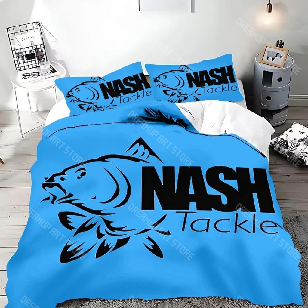 3D printed Fishing Nash Bedding Set Adult Boy Girl Nash logo Duvet Cover PillowcaseBedroom Decoration Gift Single Double Large
