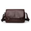 Men's Crossbody Bag Soft Leather Shoulder Bag Business Small Satchel Student Messenger Bag