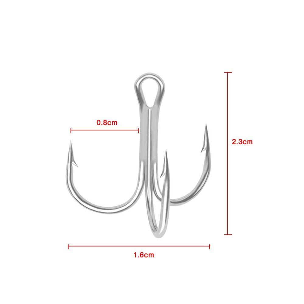 50PCS/Set Sports Lure Sharpened Treble Jig Fishing Tackle High Carbon Steel Fishhooks