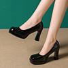 Woman Pumps New Spring Summer Platform High Heels Woman Office Working Square Toe Shoes for Women Thick Heel Luxury High Heels