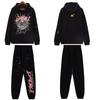 Sp5de Singer Spider Web Letter Hoodie Sweatshirt Pants Set Men Women Streetwear Sporty Casual Outfit