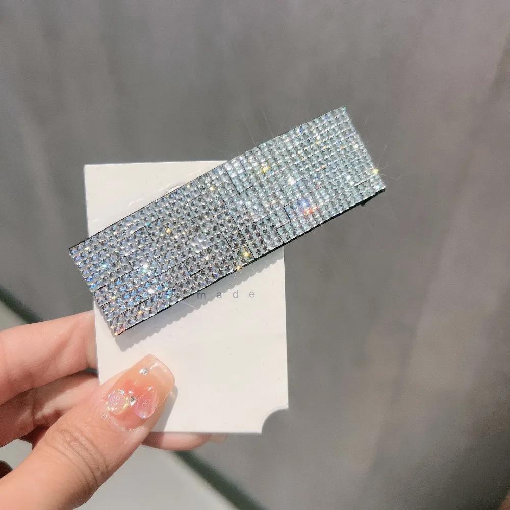 Красивые блестящие шпильки со стразами, креативные прямоугольные заколки для волос, женские аксессуары для волос