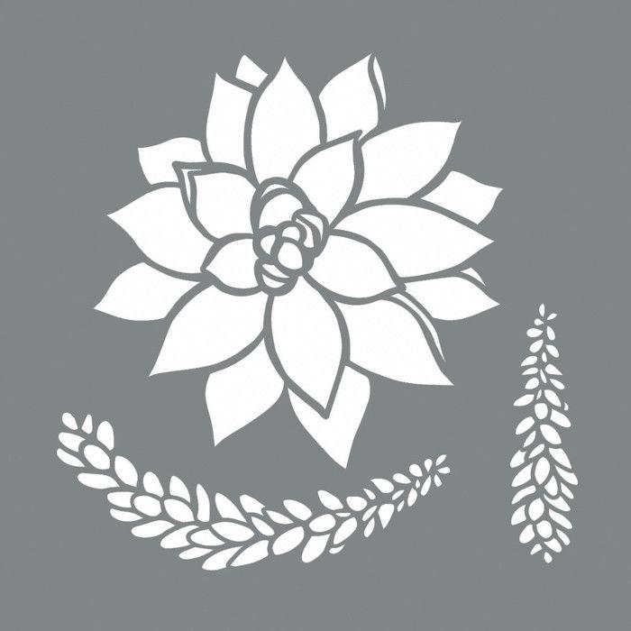 Pochoir Succulentes, 20,32x20,32cm, 2pces