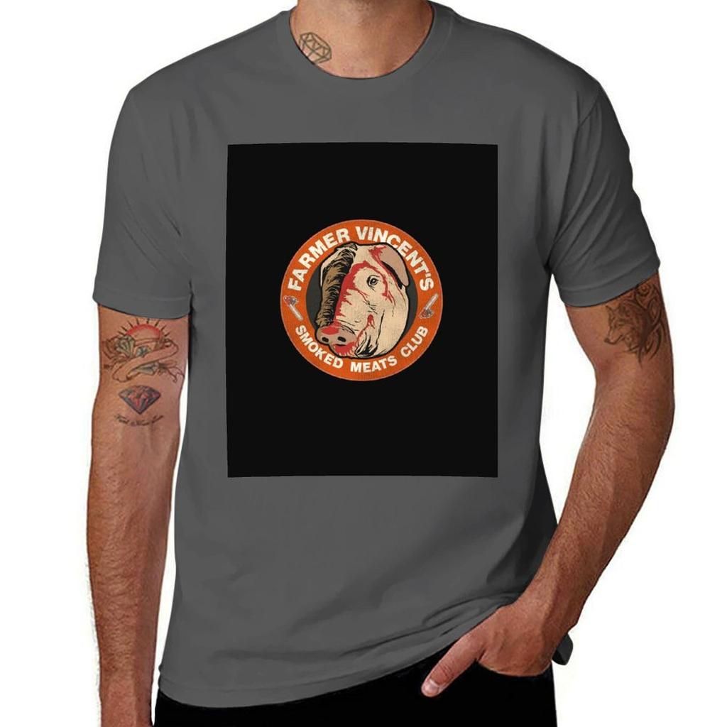 Farmer Vincents Smoked Meats Club Tshirt T Shirts For Man Pack White Tshirt