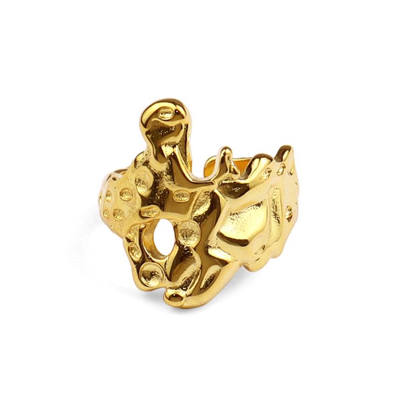 Trendy Geometric Lava Ring: Women's Fashion Influencer Style Index Finger Accessory