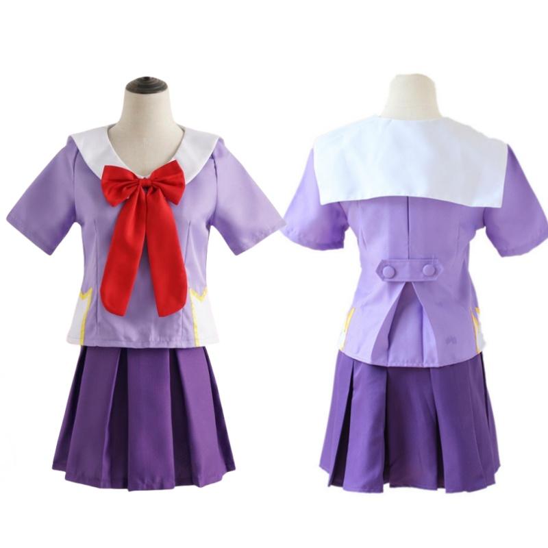 Gasai Yuno Косплей Аниме Дневник будущего Gasai Yuno Mirai Nikki Косплей Костюм Школьная форма Бант Короткая юбка Парик Костюмы на Хэллоуин