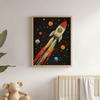 Rocket In Space Poster Rocket In Space Poster, 50X70 Cm, Black Aluminum Frame, 230 Gsm Matte Paper