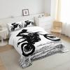 Erosebridal Teens Dirt Bike Comforter Set Twin Size, Motocross Rider Down Comforter for Kids Boys Adult Men, Motorbike Extreme Sport Bedding
