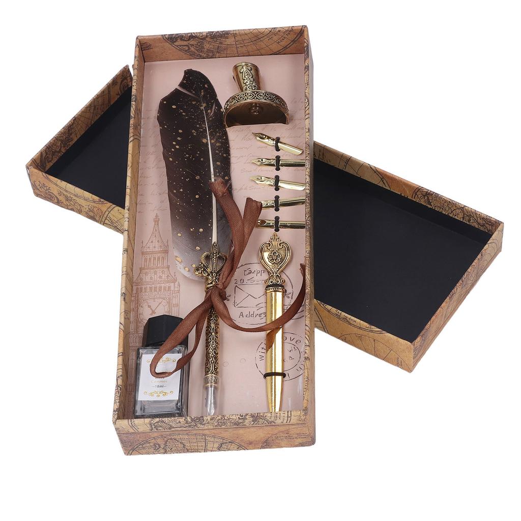 Набор ручек с 5 сменными наконечниками, ручка для открывания писем, набор гусиных ручек для пустых бутылок