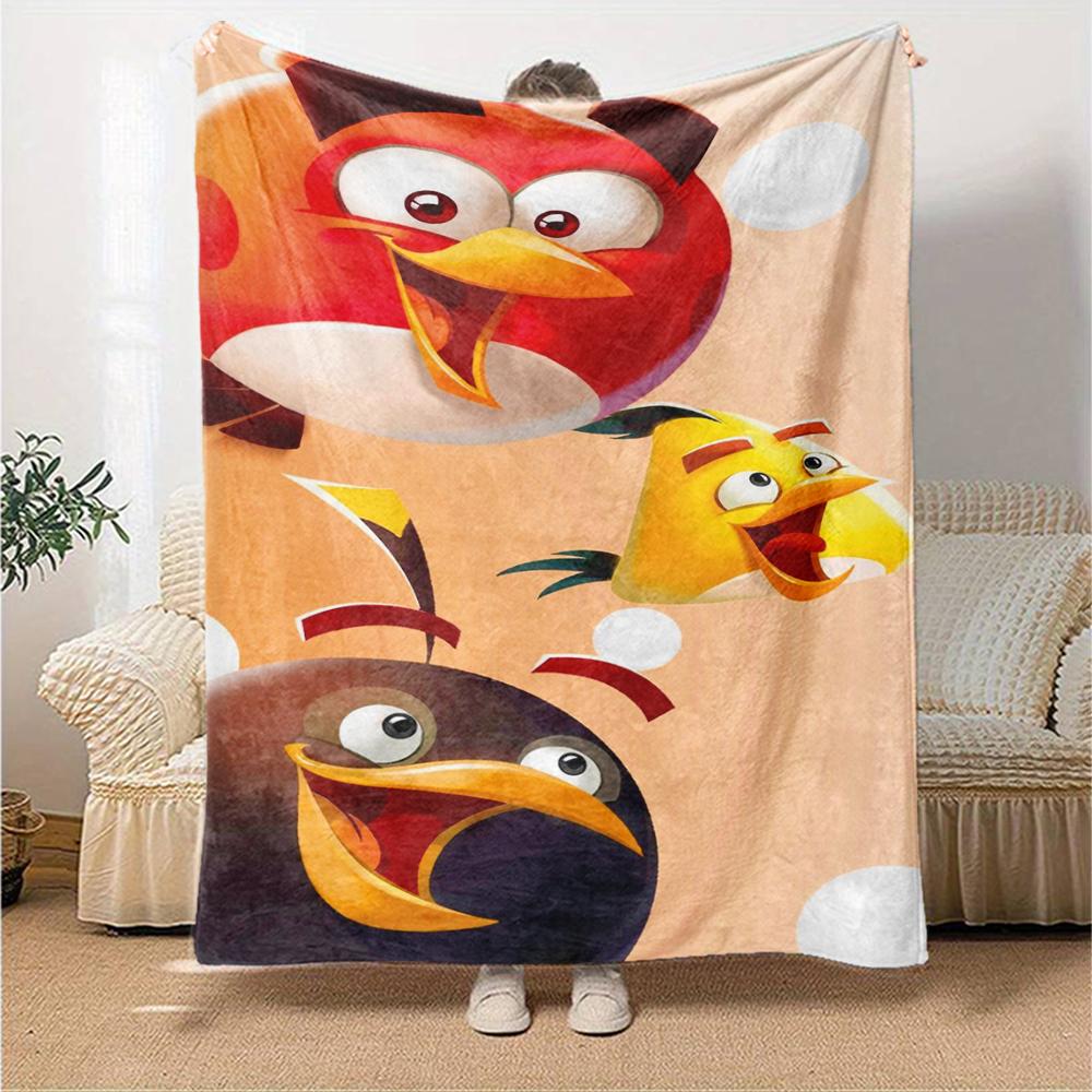 Angry Birds Theme Printed Blanket - Perfect for Couch, Bed, Travel & Outdoor Use | Machine Washable, Cozy & Durable.