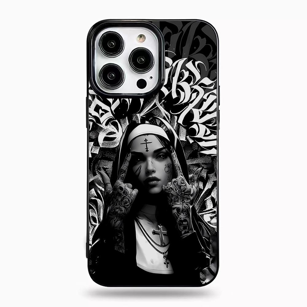 Модный Чехол для Телефона 'Курящая Монахиня' Для iPhone 17 Air 16 15 14 13 12 11 Pro Max Plus Mini SE2020 2022 Защита от Отпечатков Пальцев Прочный Чехол