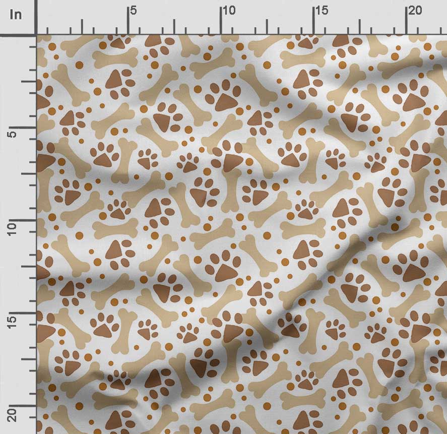 Soimoi Принт собаки, хлопковый батист, ткань для квилтинга, продаваемая во дворе, ширина 42 дюйма, хлопчатобумажная ткань средней плотности, швейные принадлежности, бежевый и