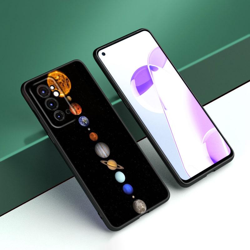 Moon Stars Space Astronaut Black Phone Case For OnePlus 9 10 11 12 ACE 2V Pro 9RT 10T 10R Nord CE 2 3 Lite N10 N20 N30 5G